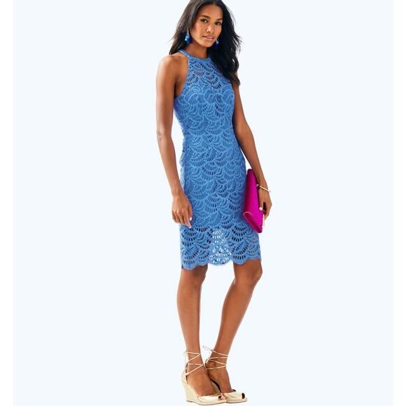 LILLY PULITZER Kenna Lace Dress Bennet Blue 0 - Picture 11 of 11